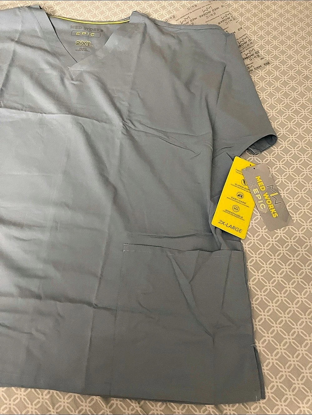Med Works EPIC Scrub Top Gray Size 2XL